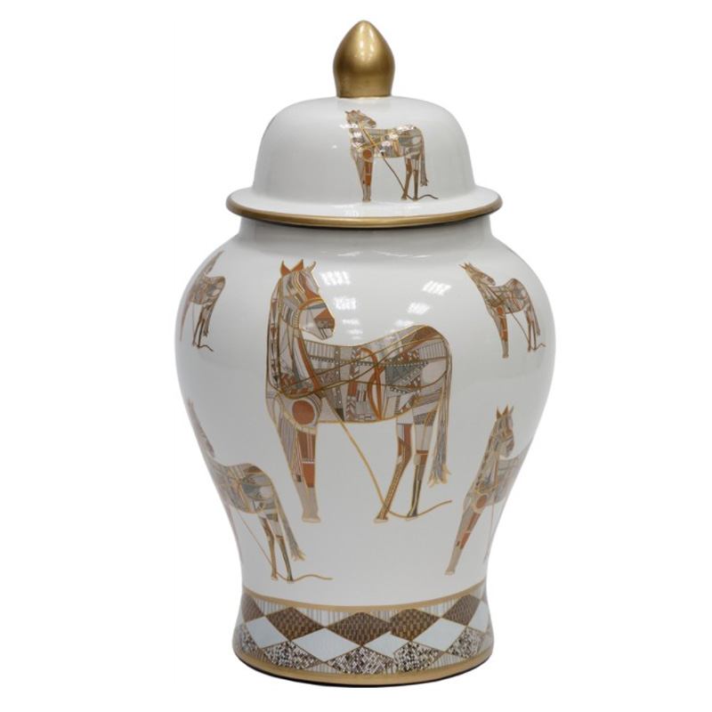 Ваза Horses Vase Белый Бежевый Коричневый Ваза Horses Vase Белый Бежевый Коричневый в Тюмени | Loft Concept