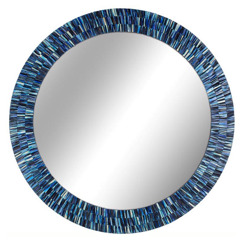 Зеркало Bone Inlay Round Mirror Синий Зеркало Bone Inlay Round Mirror Синий в Тюмени | Loft Concept