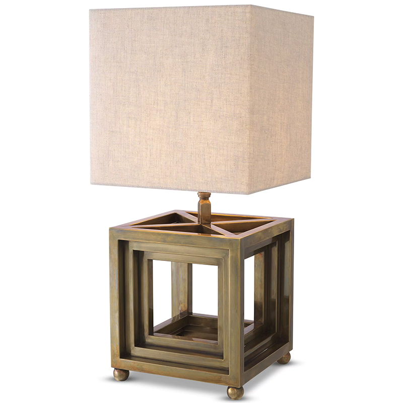 Настольная лампа Eichholtz Table Lamp Bellagio Brass Винтажная латунь Бежево-серый Настольная лампа Eichholtz Table Lamp Bellagio Brass Винтажная латунь Бежево-серый в Тюмени | Loft Concept