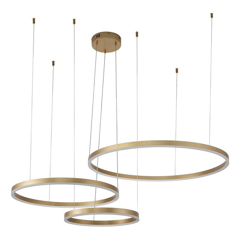 Подвесной светильник Neo Circles Triple Gold Золотой Подвесной светильник Neo Circles Triple Gold Золотой в Тюмени | Loft Concept