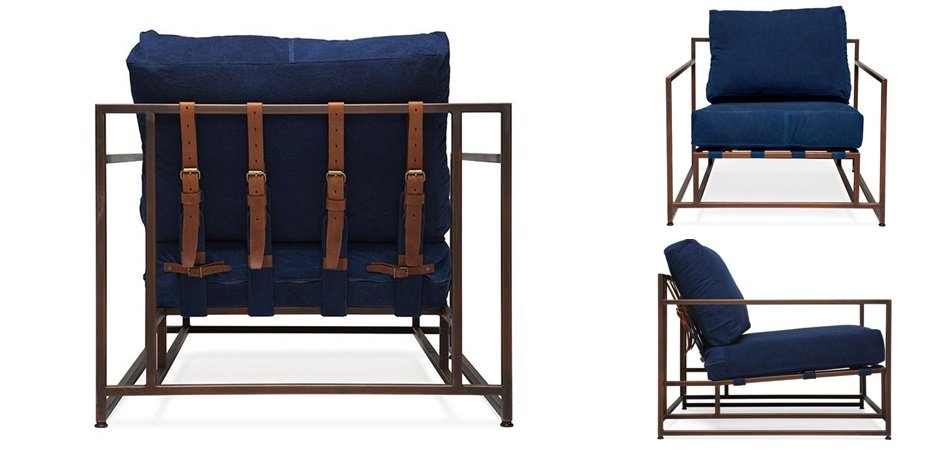 Кресло Kenn X Miller armchair Indigo and copper denim Кресло Kenn X Miller armchair Indigo and copper denim - Loft-Concept в Тюмени