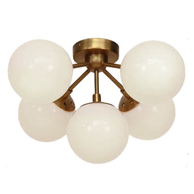 Потолочный светильник Modo 5 Brass color & white glass Молочный Потолочный светильник Modo 5 Brass color & white glass Молочный в Тюмени | Loft Concept