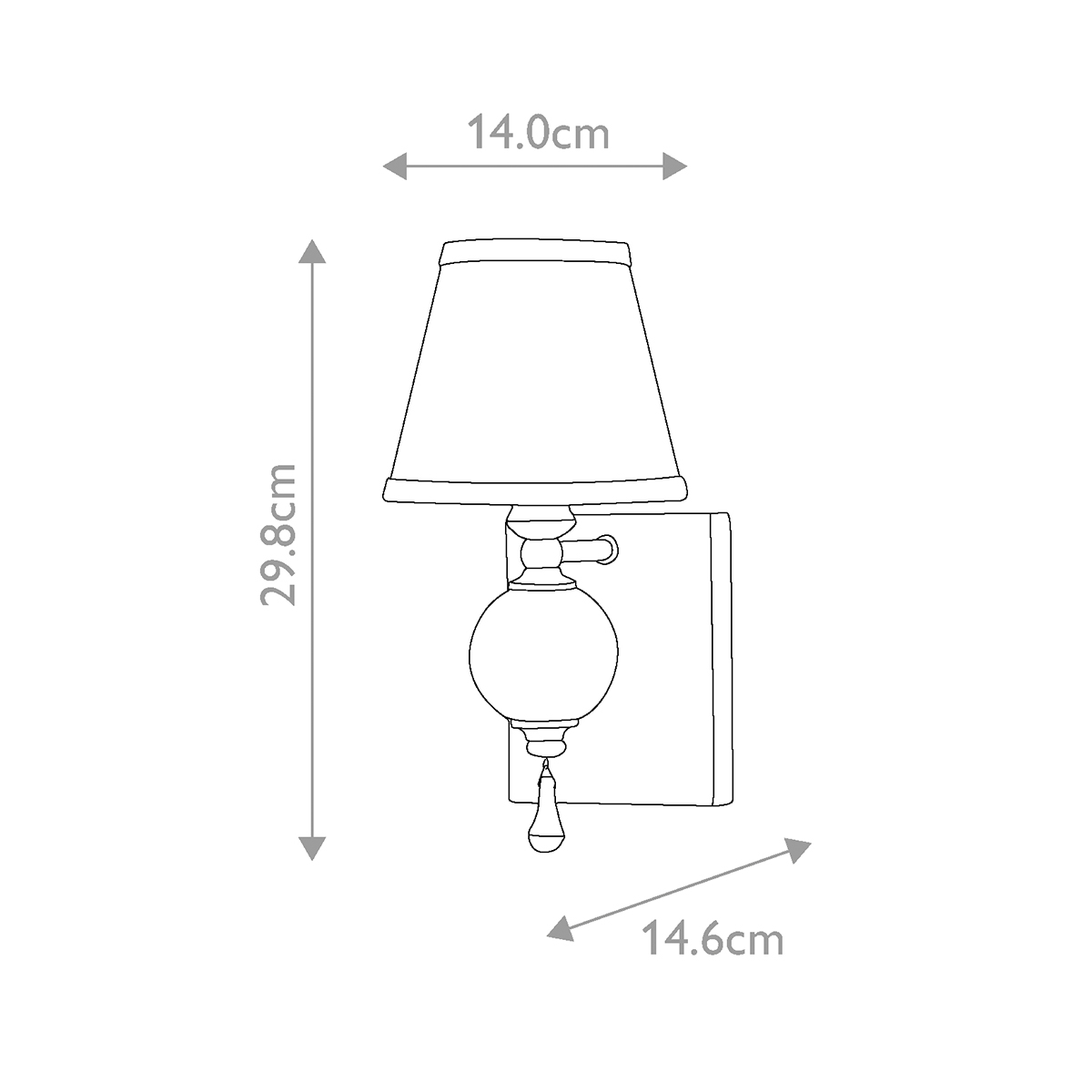 Бра со стеклянным шарообразным декором с пузырьками и бежевым абажуром Feiss в Тюмени