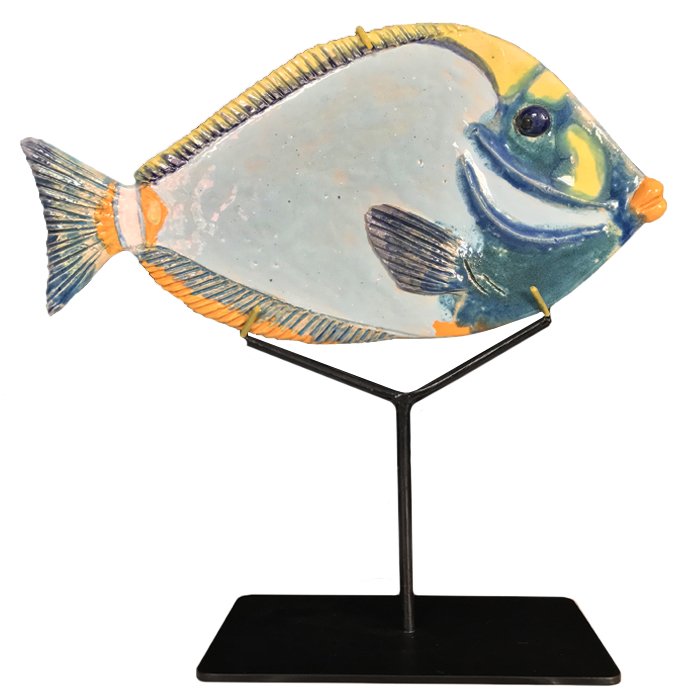Статуэтка на подставке Tropical Fish Серый Черный Оранжевый Статуэтка на подставке Tropical Fish Серый Черный Оранжевый в Тюмени | Loft Concept