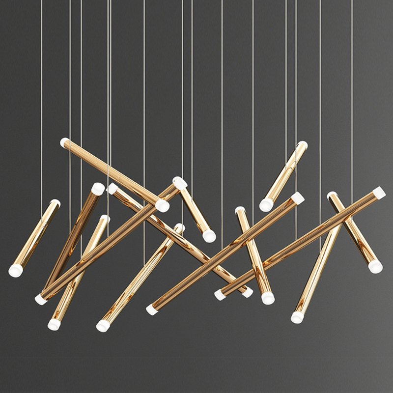 Люстра Dutti D0068 LED Chandelier Modern 14 Глянцевое золото в Тюмени | Loft Concept 