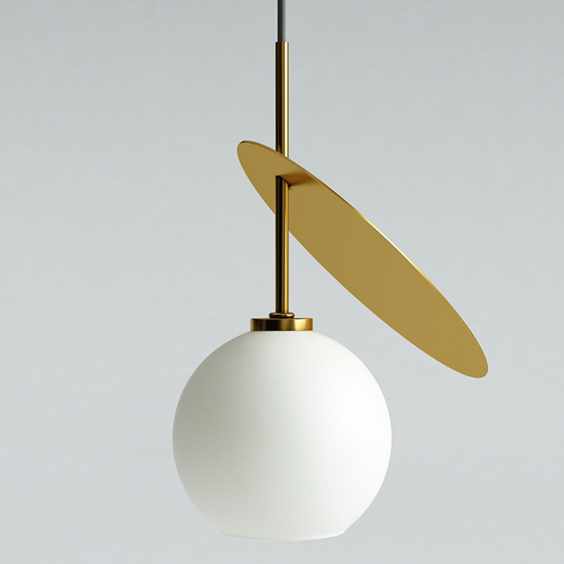 Подвесной светильник Cherry Pendant One Gold Белое матовое стекло Глянцевое золото Подвесной светильник Cherry Pendant One Gold Белое матовое стекло Глянцевое золото в Тюмени | Loft Concept