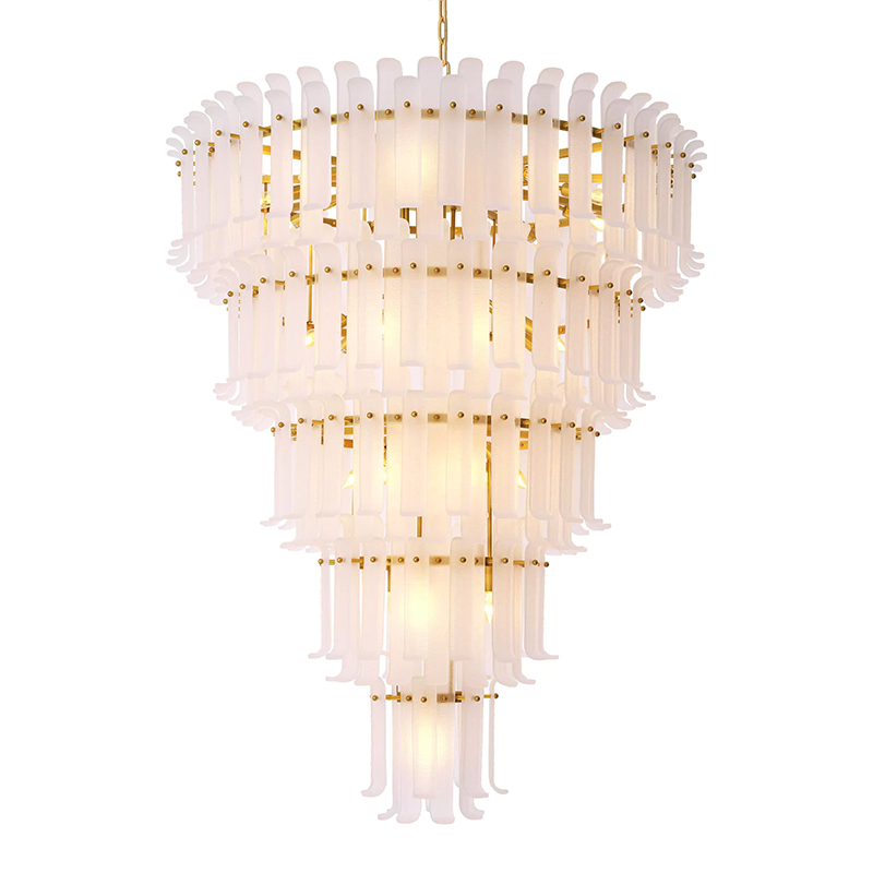 Люстра Philipp Plein Chandelier Rodeo Drive XXL Белая Белое матовое стекло Латунь Люстра Philipp Plein Chandelier Rodeo Drive XXL Белая Белое матовое стекло Латунь в Тюмени | Loft Concept