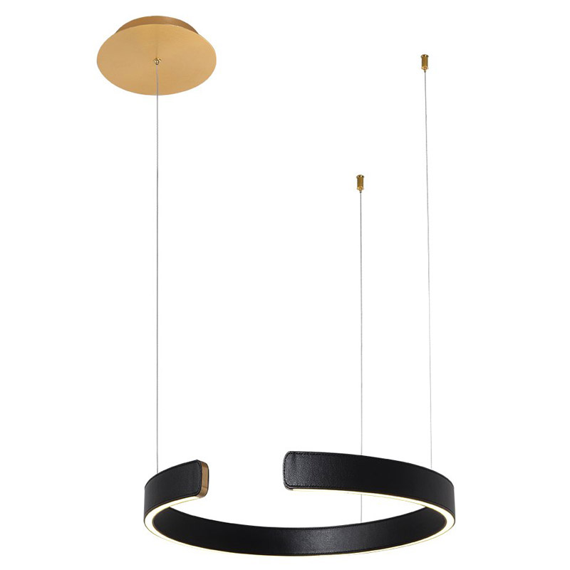 Подвесной светильник Half Ring black leather 40 Черный Золотой Подвесной светильник Half Ring black leather 40 Черный Золотой в Тюмени | Loft Concept