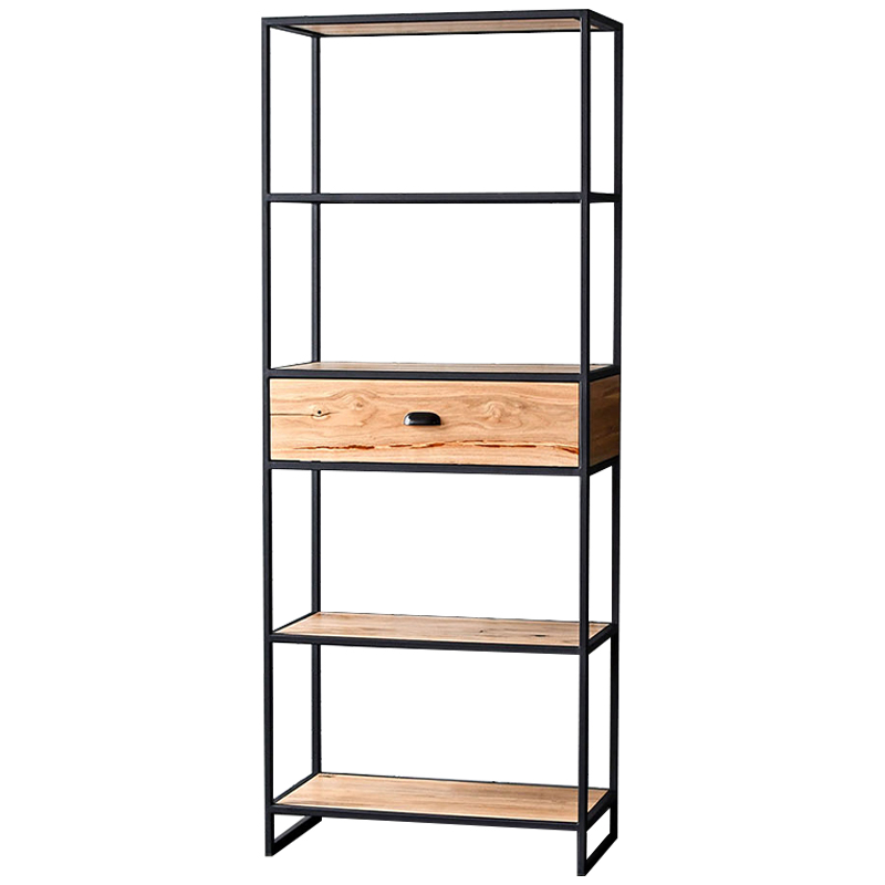 Стеллаж Kline Industrial Metal Rust Rack Черный Древесина Стеллаж Kline Industrial Metal Rust Rack Черный Древесина в Тюмени | Loft Concept