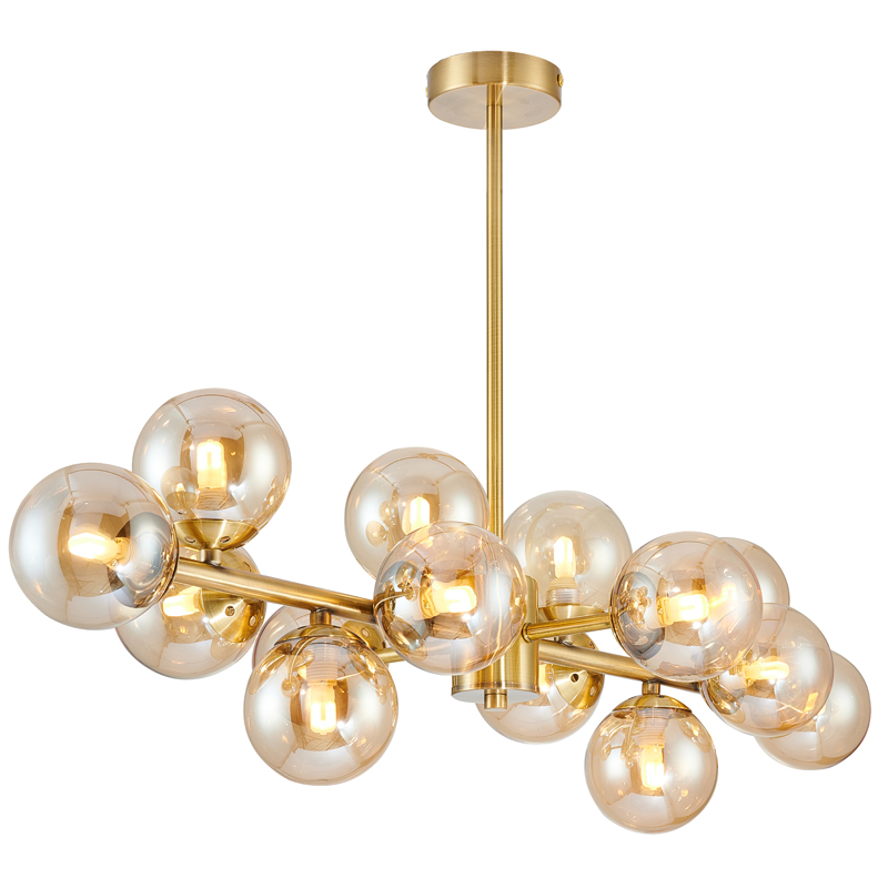 Люстра Berries Chandelier amber 14 Латунь Янтарь (Amber) Люстра Berries Chandelier amber 14 Латунь Янтарь (Amber) в Тюмени | Loft Concept