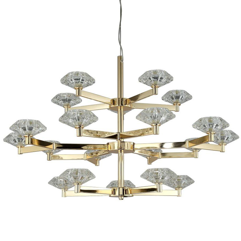 Люстра Yerker Chandelier Gold 20 Глянцевое золото Прозрачный Люстра Yerker Chandelier Gold 20 Глянцевое золото Прозрачный в Тюмени | Loft Concept