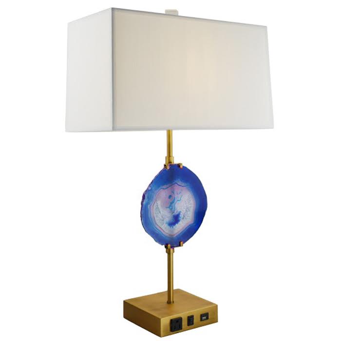 Настольная лампа Blue Agate Table Lamp Латунь Сапфирово-синий Настольная лампа Blue Agate Table Lamp Латунь Сапфирово-синий в Тюмени | Loft Concept