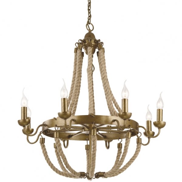 Люстра Rattan Chandelier Metall 8 Loft Rope Light Люстра Rattan Chandelier Metall 8 Loft Rope Light в Тюмени | Loft Concept