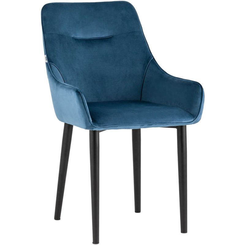 Стул Joan Chair Синий Велюр Синий Черный Стул Joan Chair Синий Велюр Синий Черный в Тюмени | Loft Concept