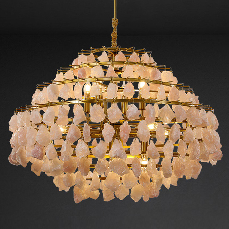 Hardis Pink stone Chandelier 82 Латунь Дымчатая Роза Hardis Pink stone Chandelier 82 Латунь Дымчатая Роза в Тюмени | Loft Concept