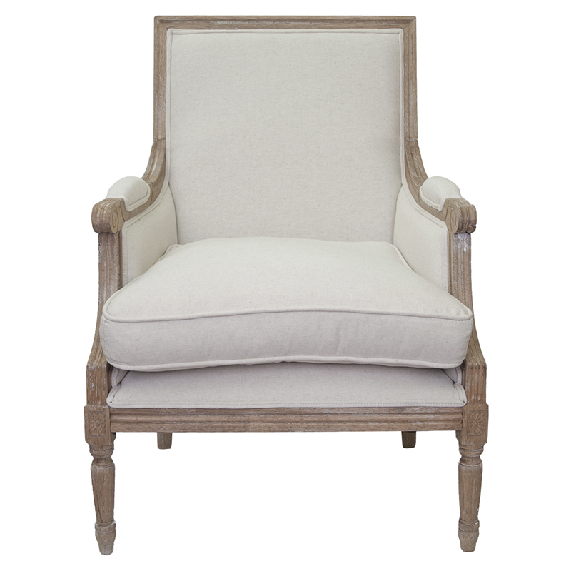Кресло William Classical Armchair beige flax Бежевый Коричневый в Тюмени | Loft Concept 