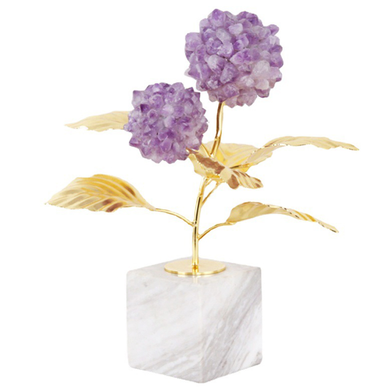 Статуэтка Hydrangea on the Stand Латунь Белый Мрамор Bianco Пурпурно-фиолетовый Статуэтка Hydrangea on the Stand Латунь Белый Мрамор Bianco Пурпурно-фиолетовый в Тюмени | Loft Concept