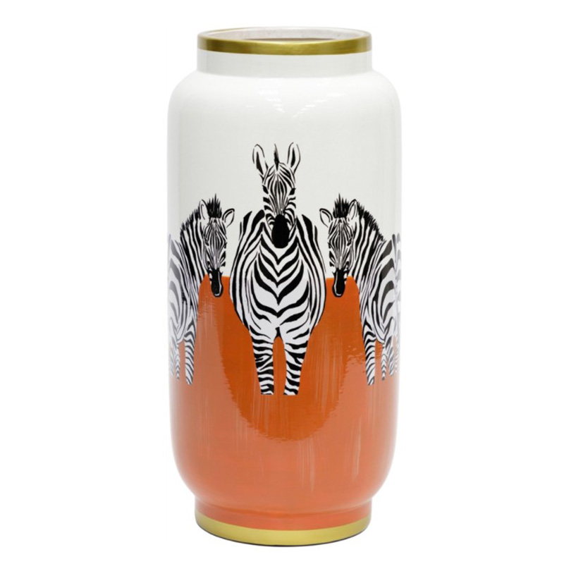 Ваза Zebra Vase white and orange Белый Черный Золотой Оранжевый Ваза Zebra Vase white and orange Белый Черный Золотой Оранжевый в Тюмени | Loft Concept