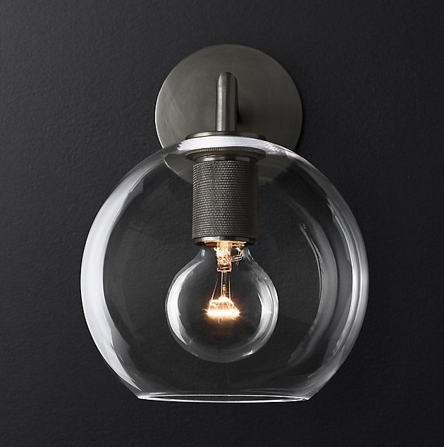 Бра RH Utilitaire Globe Shade Single Sconce Black Черный Темная бронза Бра RH Utilitaire Globe Shade Single Sconce Black Черный Темная бронза в Тюмени | Loft Concept