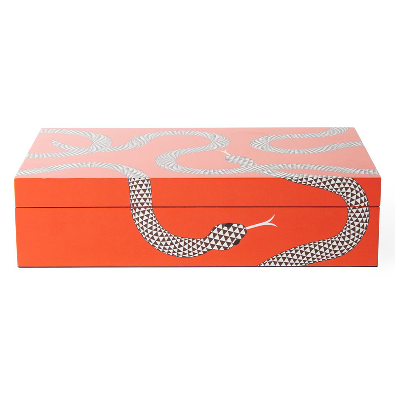 Шкатулка LARGE EDEN LACQUER BOX Jonathan Adler Оранжевый Темно-синий Шкатулка LARGE EDEN LACQUER BOX Jonathan Adler Оранжевый Темно-синий в Тюмени | Loft Concept