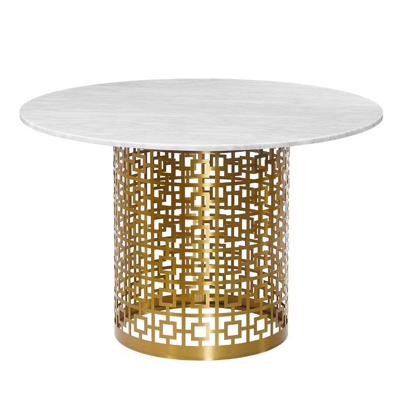 Обеденный стол Artesia Dining Table White Глянцевое золото Белый Обеденный стол Artesia Dining Table White Глянцевое золото Белый в Тюмени | Loft Concept