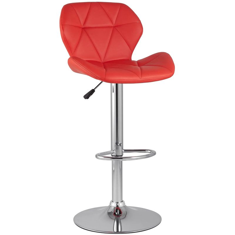 Барный Стул Jeroen Chair Красная Экокожа Красный Серебряный Барный Стул Jeroen Chair Красная Экокожа Красный Серебряный в Тюмени | Loft Concept
