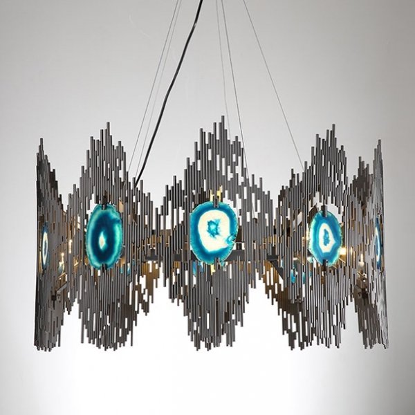 Люстра Calypso Chandelier 10 Золотой Графит Морская синь Люстра Calypso Chandelier 10 Золотой Графит Морская синь в Тюмени | Loft Concept