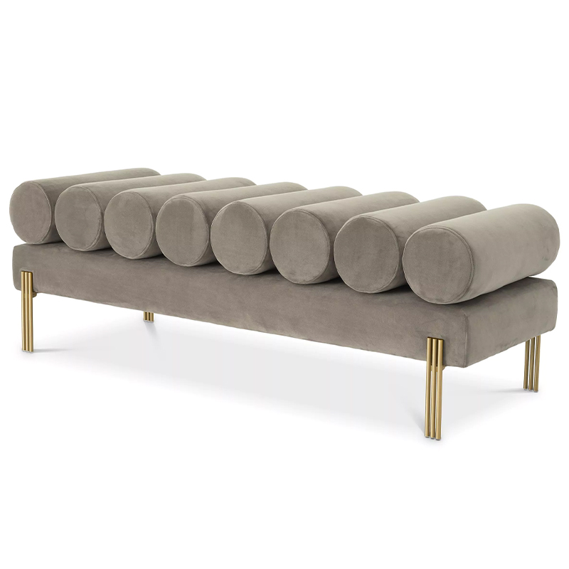 Банкетка Eichholtz Bench Oxley Grey Серый Латунь Банкетка Eichholtz Bench Oxley Grey Серый Латунь в Тюмени | Loft Concept