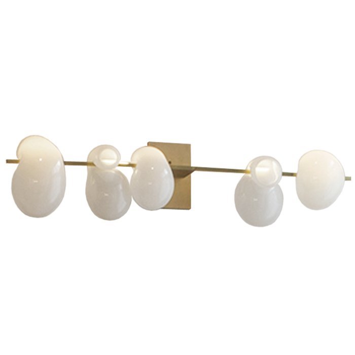 Бра White glass trap 5 Wall Lamp Прозрачный белый Золотой Бра White glass trap 5 Wall Lamp Прозрачный белый Золотой в Тюмени | Loft Concept