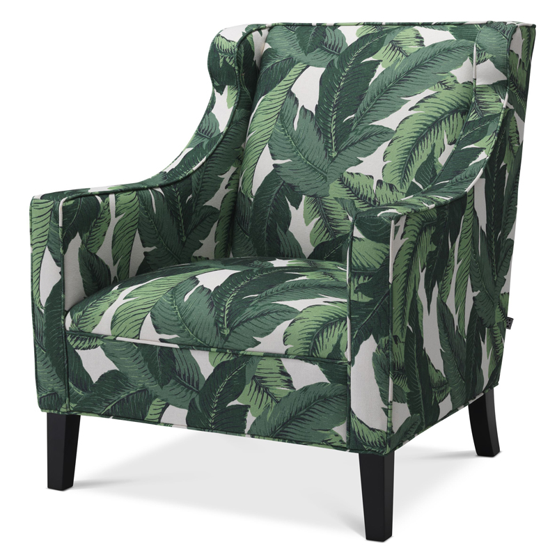 Кресло Eichholtz Chair Jenner Mustique green Зеленый Черный Кресло Eichholtz Chair Jenner Mustique green Зеленый Черный в Тюмени | Loft Concept