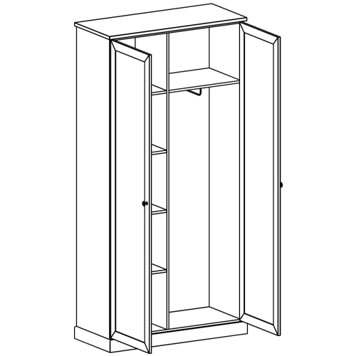Двухдверный шкаф с зеркальными дверцами Percent Closet Двухдверный шкаф с зеркальными дверцами Percent Closet в Тюмени