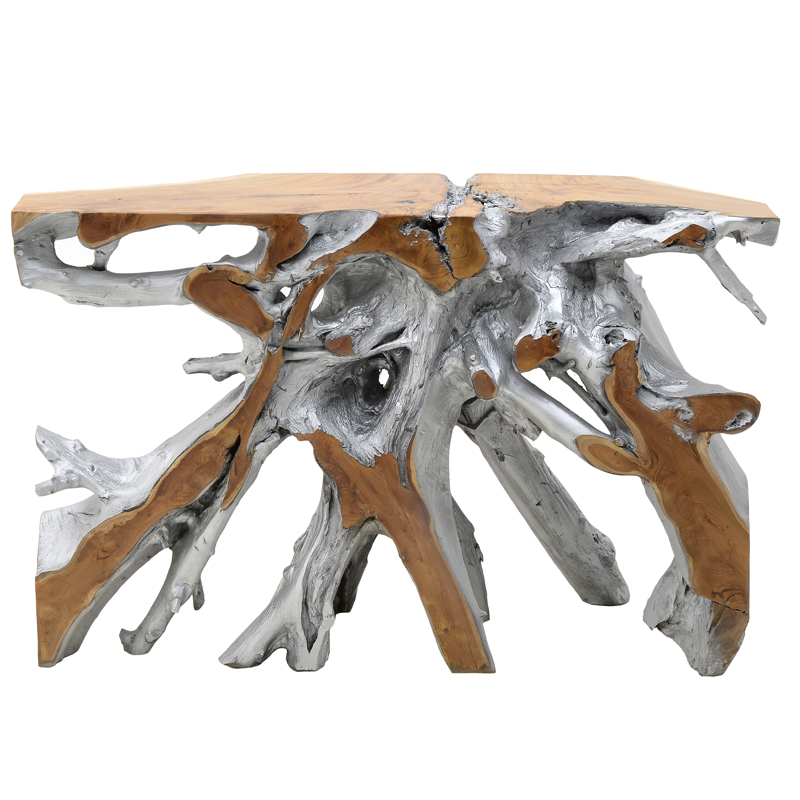Консоль Luz Wood Console Серебряный Древесина Бежевый Консоль Luz Wood Console Серебряный Древесина Бежевый в Тюмени | Loft Concept