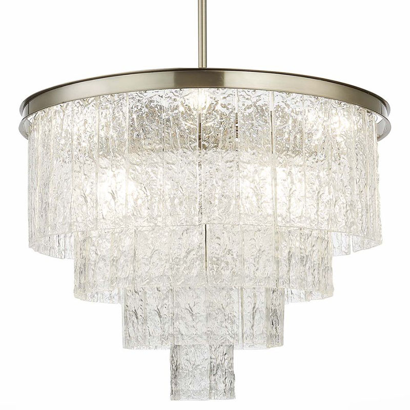 Люстра Renea Textured Glass Chandelier Nickel D60 Никель Прозрачное Стекло Люстра Renea Textured Glass Chandelier Nickel D60 Никель Прозрачное Стекло в Тюмени | Loft Concept