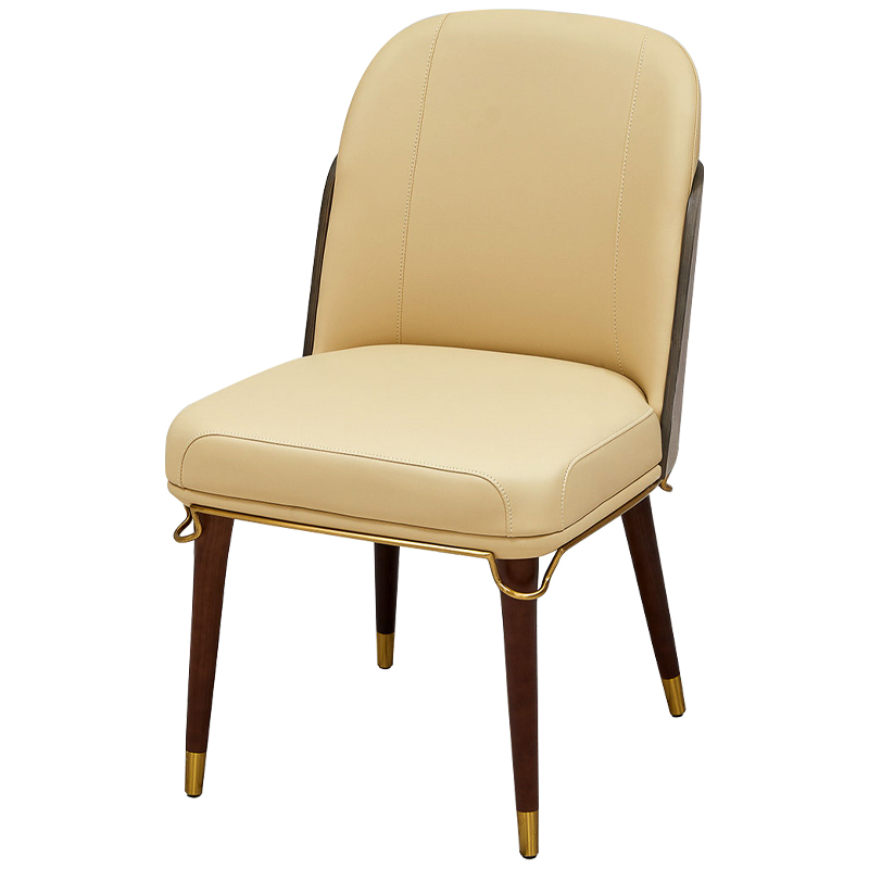 Стул бежевый Emilis Chair ножки из массива ясеня Бежевый Коричневый Латунь Стул бежевый Emilis Chair ножки из массива ясеня Бежевый Коричневый Латунь в Тюмени | Loft Concept