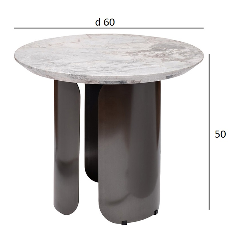 Столик журнальный круглый с мраморной столешницей Gray Marble Table Столик журнальный круглый с мраморной столешницей Gray Marble Table в Тюмени