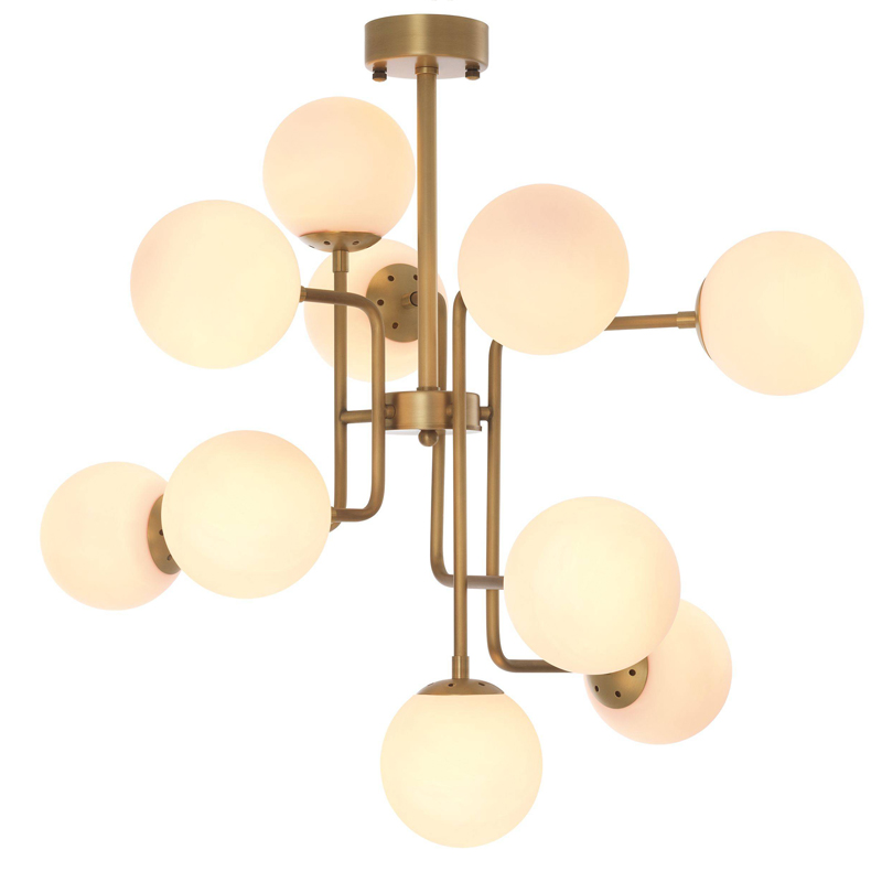Люстра Eichholtz Chandelier Chase Латунь Античная полированная Белый Люстра Eichholtz Chandelier Chase Латунь Античная полированная Белый в Тюмени | Loft Concept