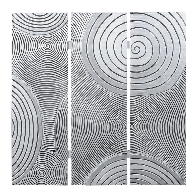 Панно Hypnotizing Spirals Серебряный Черный Панно Hypnotizing Spirals Серебряный Черный в Тюмени | Loft Concept