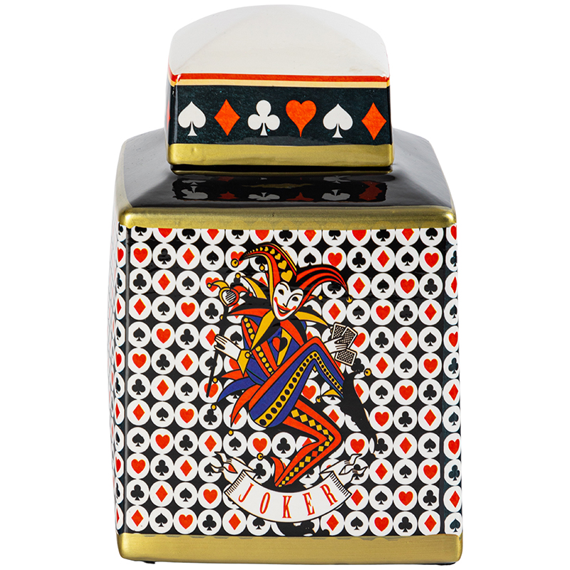 Ваза с крышкой Joker Poker Collection Vase Мульти Черно-белый Красный Золотой Ваза с крышкой Joker Poker Collection Vase Мульти Черно-белый Красный Золотой в Тюмени | Loft Concept