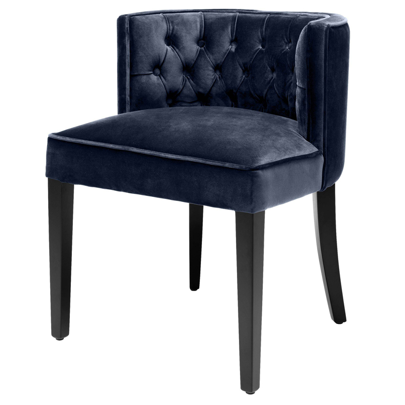 Стул Eichholtz Dining Chair Dearborn blue Темно-синий Черный Стул Eichholtz Dining Chair Dearborn blue Темно-синий Черный в Тюмени | Loft Concept