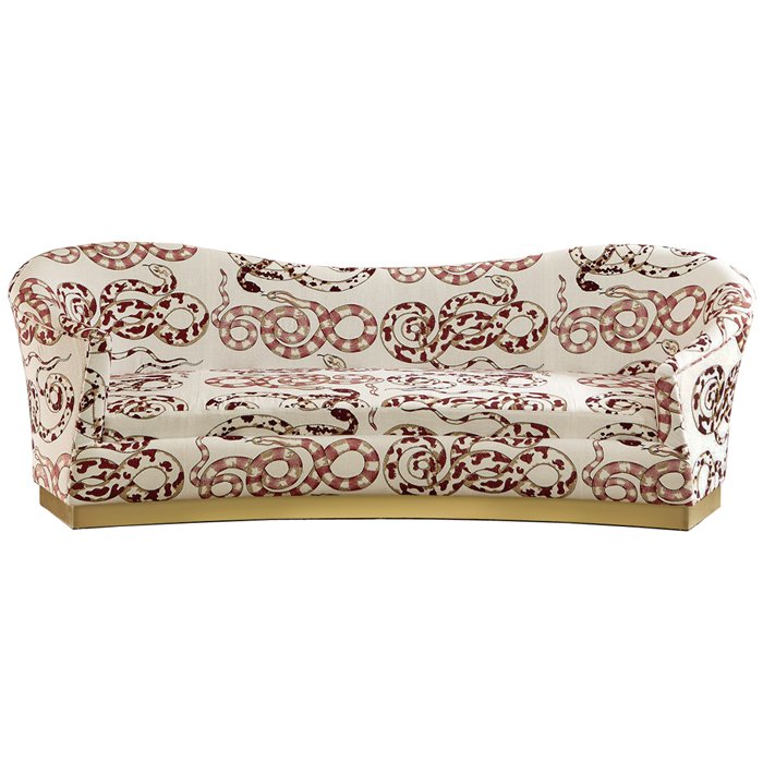 Диван KELLY SOFA Venimeuses Snake Embroidery Белый Диван KELLY SOFA Venimeuses Snake Embroidery Белый в Тюмени | Loft Concept