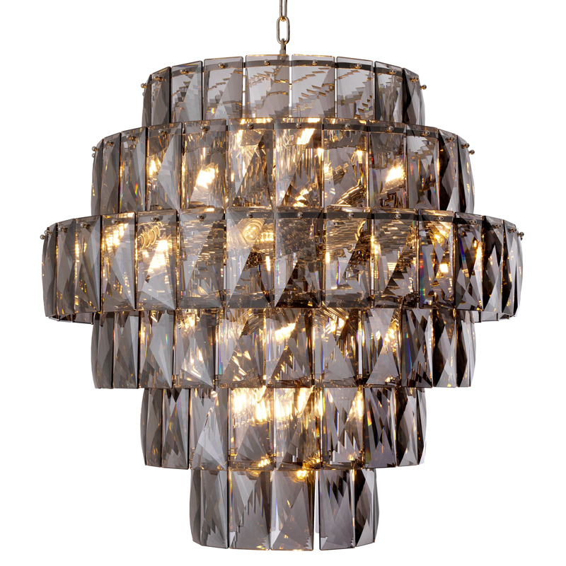 Люстра Eichholtz Chandelier Amazone L smoke Никель Стекло Смок Люстра Eichholtz Chandelier Amazone L smoke Никель Стекло Смок в Тюмени | Loft Concept