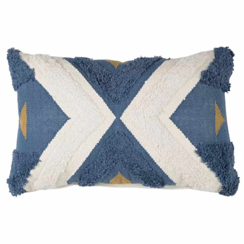 Подушка Blue Ikat Синий Белый Золотой Подушка Blue Ikat Синий Белый Золотой в Тюмени | Loft Concept