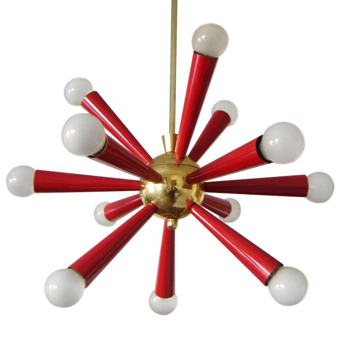 Люстра Mid Century Modern ATOMIC Sputnik Red Красный (Red) Золотой Люстра Mid Century Modern ATOMIC Sputnik Red Красный (Red) Золотой в Тюмени | Loft Concept