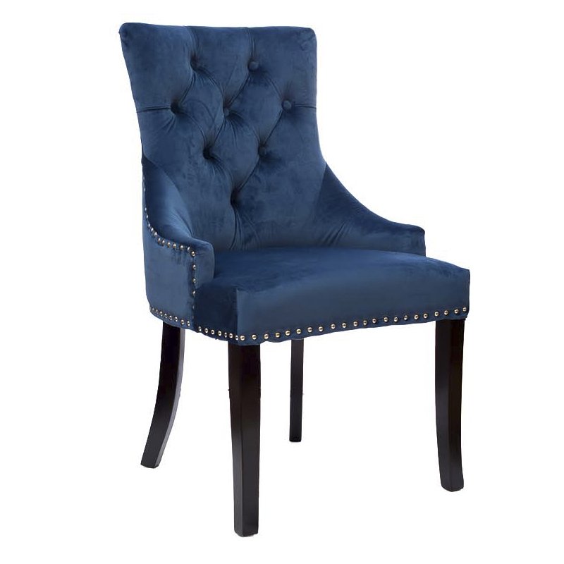 Стул Cozy Blue Chair Темно-синий Хром Черный Стул Cozy Blue Chair Темно-синий Хром Черный в Тюмени | Loft Concept