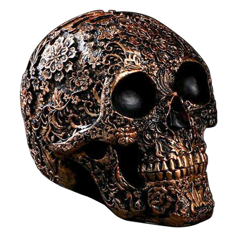Статуэтка Patterned Skull Золотой Черный Статуэтка Patterned Skull Золотой Черный в Тюмени | Loft Concept