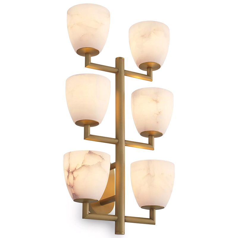 Настенный светильник Eichholtz Wall Lamp Valerius Латунь Белый Мрамор Bianco ivory ( слоновая кость ) Настенный светильник Eichholtz Wall Lamp Valerius Латунь Белый Мрамор Bianco ivory ( слоновая кость ) в Тюмени | Loft Concept