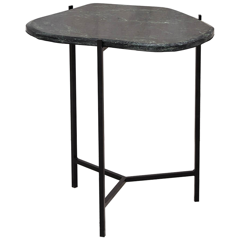 Приставной стол с каменной столешницей Tuan Side Table Черный Малахит (зеленый) Приставной стол с каменной столешницей Tuan Side Table Черный Малахит (зеленый) в Тюмени | Loft Concept