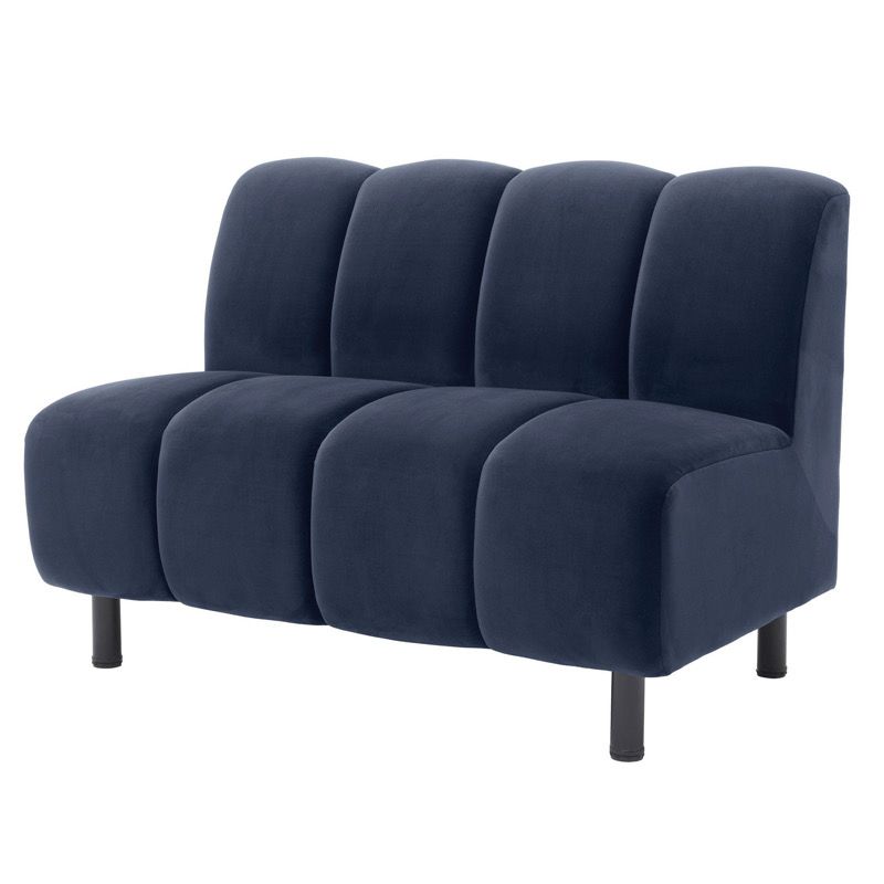 Диван Eichholtz Sofa Hillman I Сапфирово-синий Черный Диван Eichholtz Sofa Hillman I Сапфирово-синий Черный в Тюмени | Loft Concept