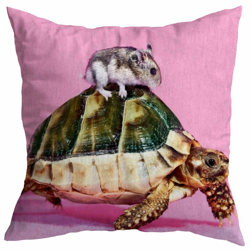 Декоративная подушка Seletti Cushion Mouse and Turtle Розовый Зеленый Серый Декоративная подушка Seletti Cushion Mouse and Turtle Розовый Зеленый Серый в Тюмени | Loft Concept