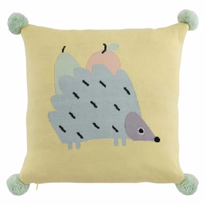 Подушка с помпонами Hedgehog Мульти Подушка с помпонами Hedgehog Мульти в Тюмени | Loft Concept
